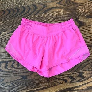 Lululemon pink Hotty hot shorts 2.5